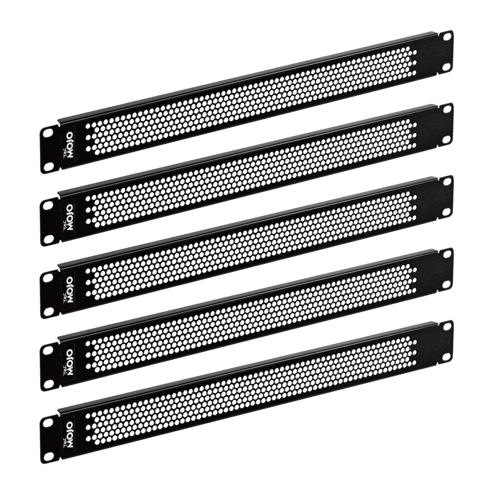 Tecmojo 1U Blank Panel, Rack Mount Plate for 19inch Server Rack, Network Rack, Enclosures and Cabinets, Black (1U VENTED 5 Pack)