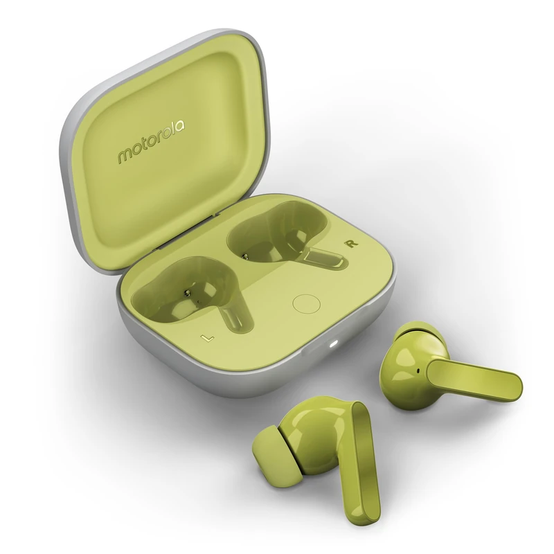 Motorola Moto Buds, Wireless Earphones, Immersive Sound with Dolby Atmos, Noise Reduction, 42 Hours Battery Life, 3 Microphones, Olive Green [French Version]