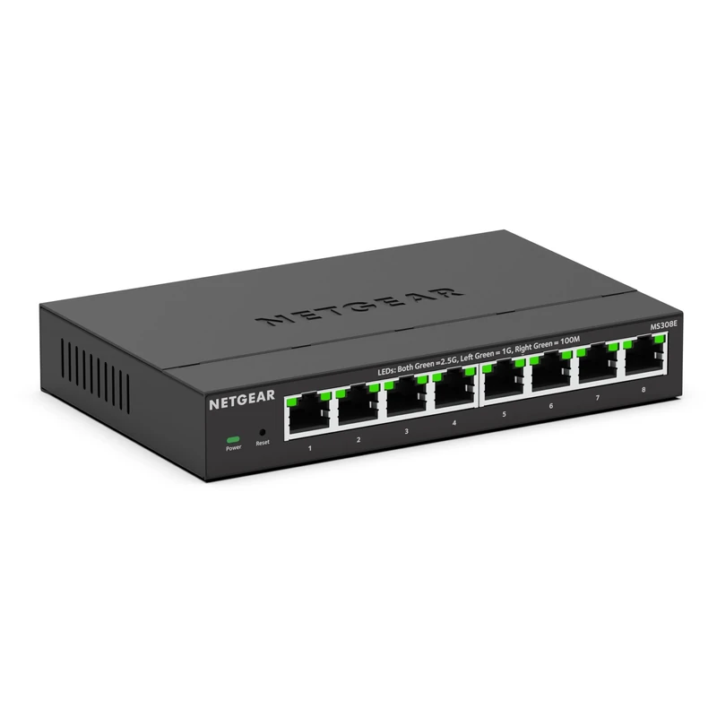 NETGEAR 8 Port 2.5GB Switch MS308E, Multi-Gigabit Managed Ethernet Switch, 5 x 1G and 2.5G Ports, Desktop or Wall Mount
