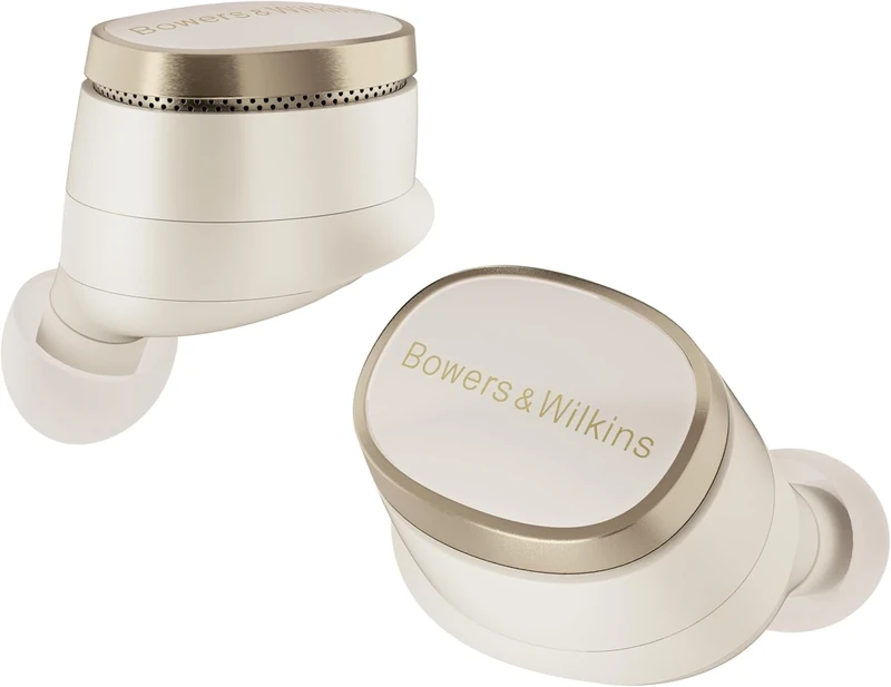 Bowers & Wilkins Pi8 True Wireless Noise Cancelling Earbuds with Bluetooth aptX, 24-bit Wireless Connection, Audio Retransmission, and 6 Built-in Microphones – Dove White