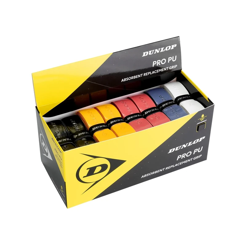 Dunlop Pro PU Squash Replacement Grip, Multicolour, 24 pieces