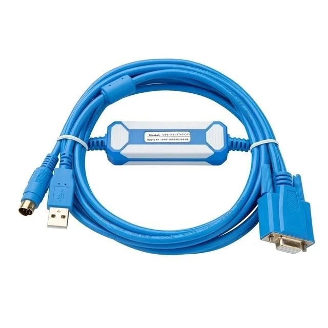 ZGYDNM Applicable USB-1761-1747-CP3 PLC programming cable AB SLC 5 03 04 05 series data download cable blue gold-plated