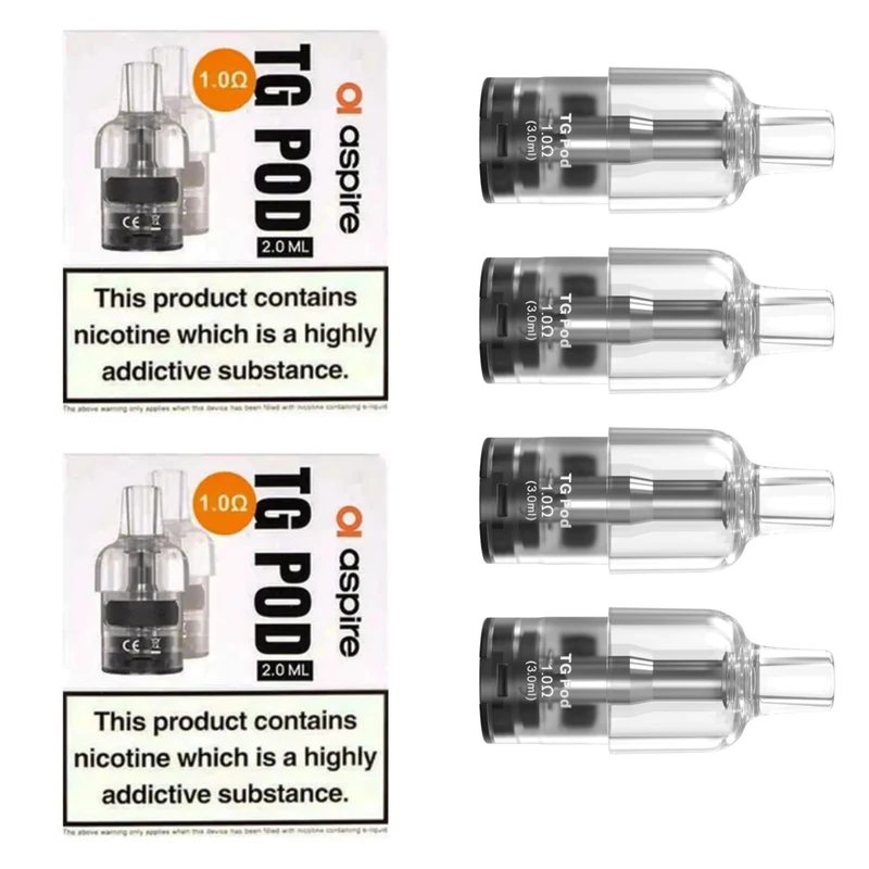 4 Pack Cyber G pods/TG Pods (1.0ohm 2ML) - 4 Pack for Cyber G Pod Kit - No Nicotine (1.0ohm)