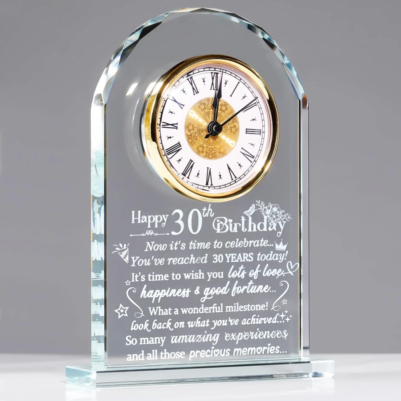 Ornalrist Happy 30th Birthday Quartz Clock Gift for Women & Men, 30th Birthday Present for Her, Him, Daughter, Sister - 30 Year Old Birthday Blessing Home Decor