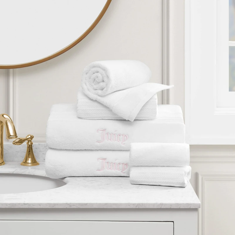 Juicy Couture Alyssa 6-Piece White 100% Cotton Towel Set - Image 1