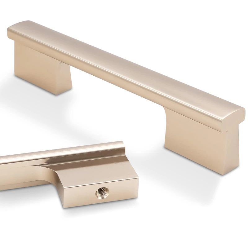 Amasideca 10 Pack Champagne Bronze Pulls 3.75 Inch(96mm) Hole Centers Kitchen Cabinet Handles Champagne Drawer Pulls Cabinet Hardware