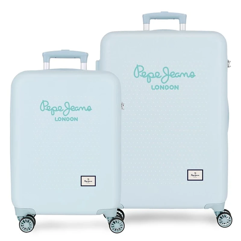 Pepe Jeans Dalma Luggage Set Blue 55/70 cm Rigid 6 kg TSA Lock ABS 6 kg 115 L by Joumma Bags, Blue, One Size, Suitcase Set