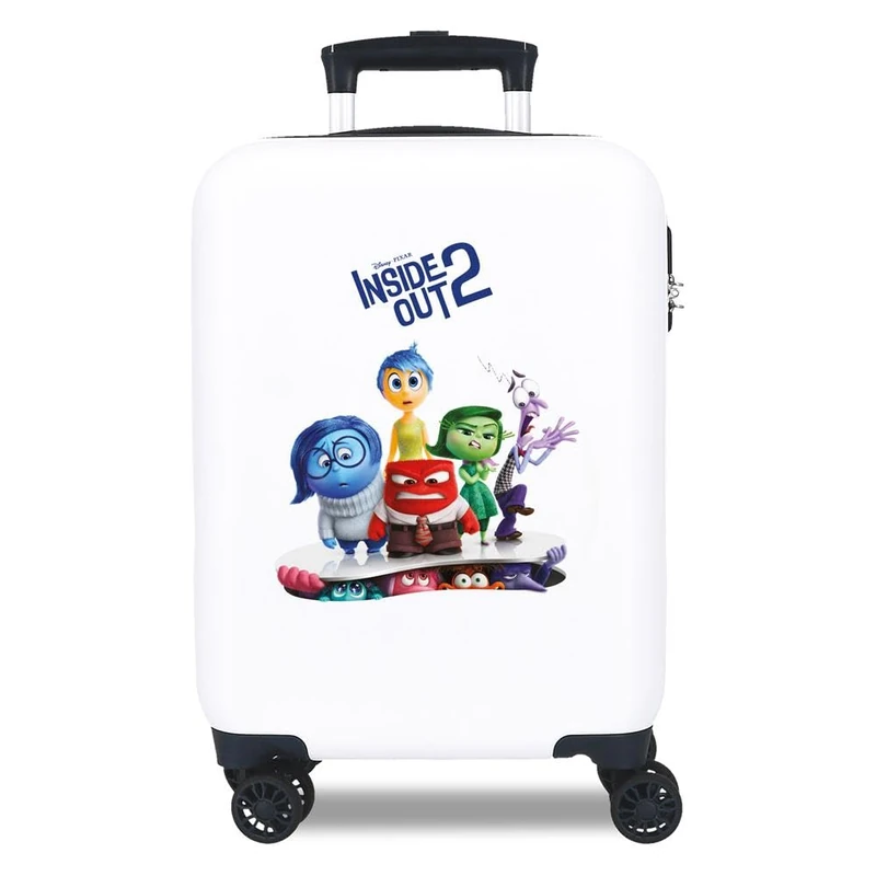 Disney Valise cabine Inside Out 2 Couleurs differentes ABS rigide Fermeture à Combinaison latérale 4 roues Doubles Bagage à Main. by Joumma Sacs., White, One Size, Suitcase 50