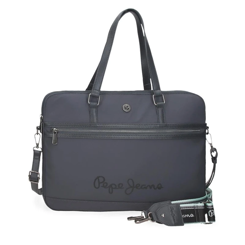 Pepe Jeans Corin Laptop Bag 15.6 Inch Grey 40x30x5cm Polyester and PU 6L by Joumma Bags, grey, One Size, Laptop Bag