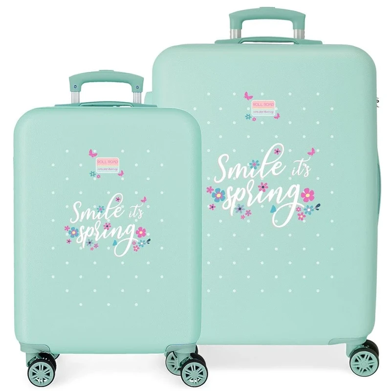 ROLL ROAD Spring Dream Suitcase Set Blue 48x70x26 cm Rigid 6 kg Combination Lock Side ABS 6 kg 119 L, Blue, One Size, Suitcase Set
