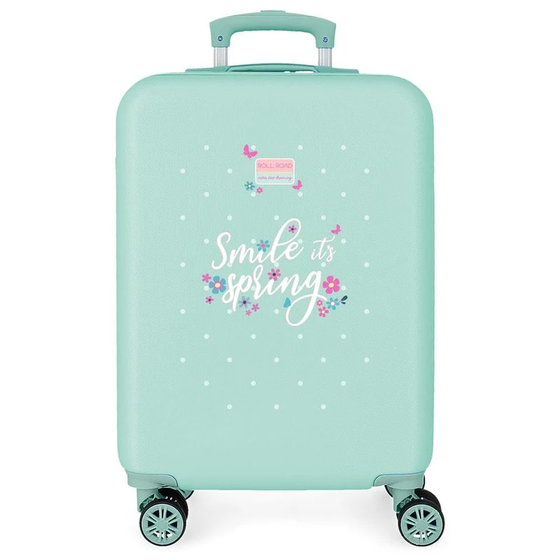 ROLL ROAD Spring Dream Cabin Suitcase Blue 38 x 55 x 20 cm Rigid 2 kg Combination Lock Side ABS 2 kg 34 L Hand Luggage, Blue, One Size, Cabin Suitcase - Image 1