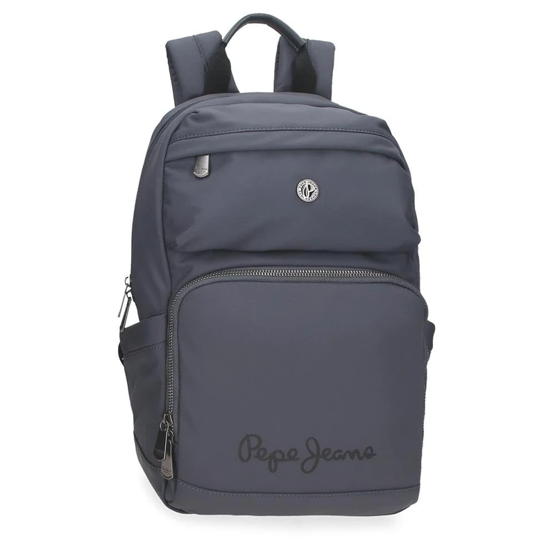 Pepe Jeans Corin Laptop Backpack 13.3 Inch Grey 25x37x10cm Polyester and PU 9.25L by Joumma Bags, grey, One Size, Laptop Backpack