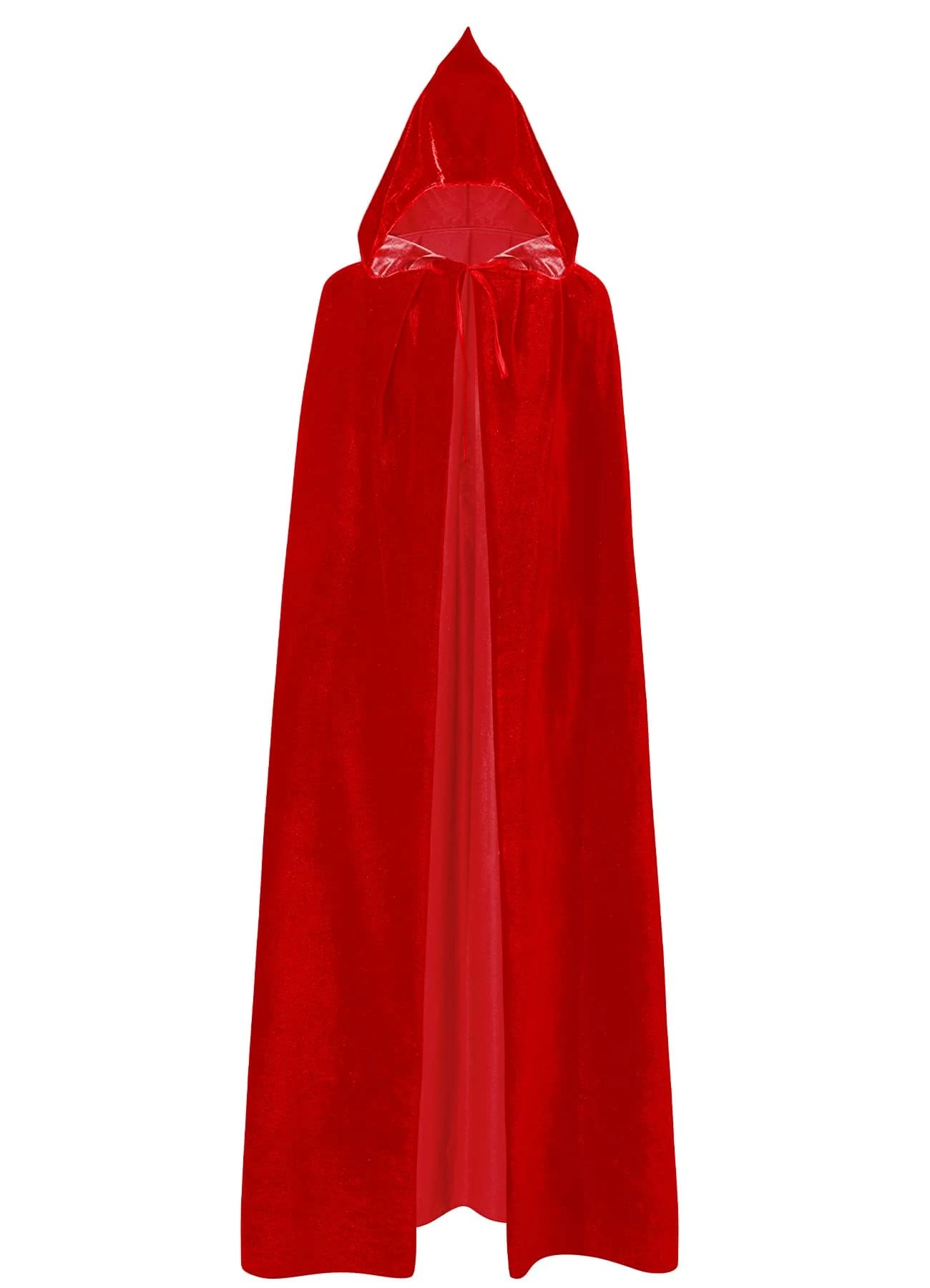 NebulaGlam Halloween Cape with Hood, Devil Costume, Witch Costume, Vampire Cape, Adult Halloween Costume for Men and Women (Red)