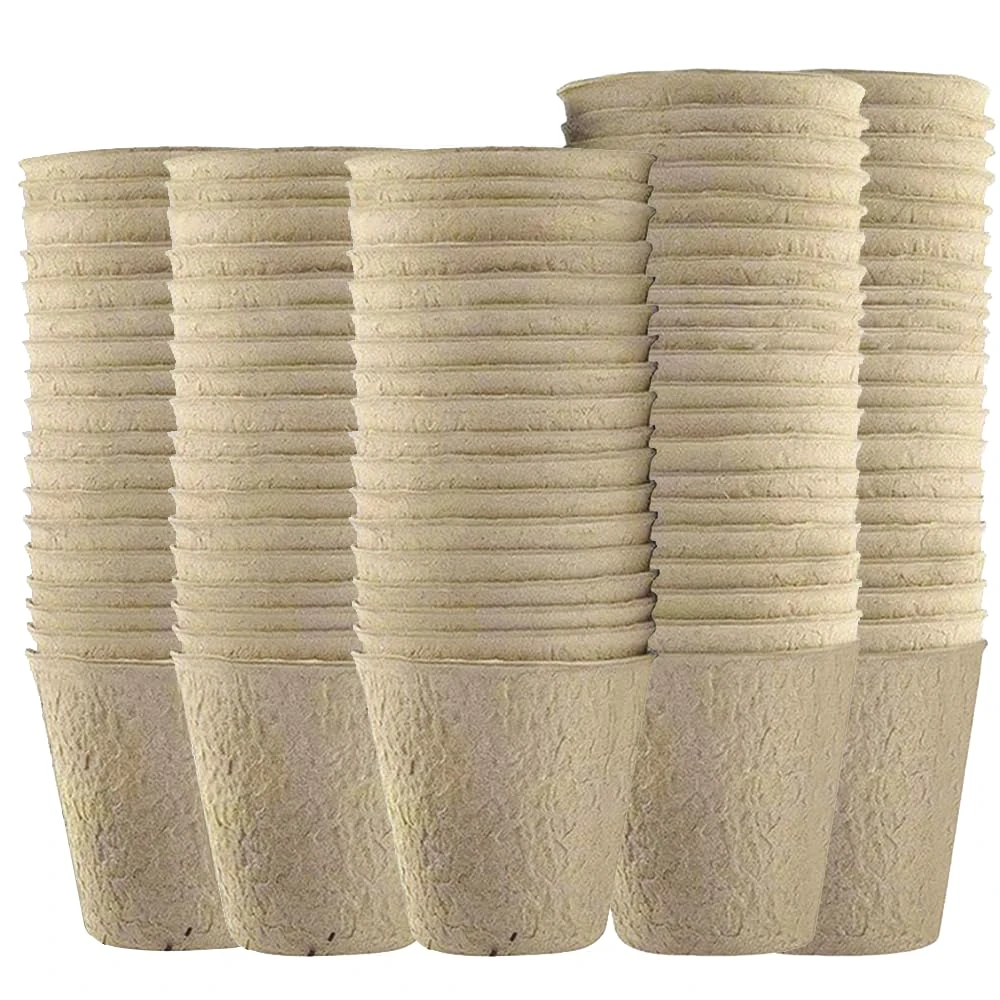 Ram® 96 Piece Biodegradable Organic Fibre Seed Growing Pots, Seedling Pots For Cultivation, Compostable Plant Pots, GreenHouse Biodegradable Plants Pots