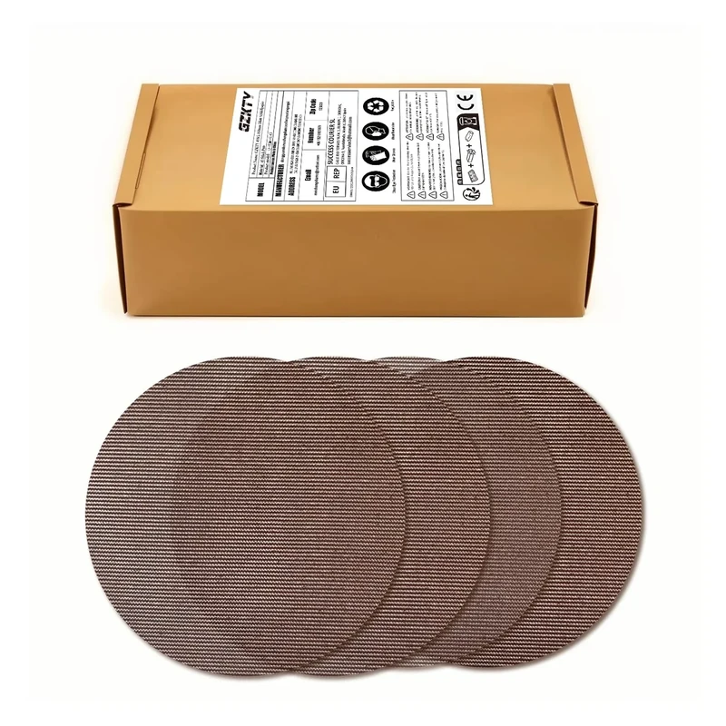 GZKTY 50 Piece Mesh Round Sanding Discs, 150mm Diameter, Hook & Loop, Grits 400, Suitable for 150mm Orbital Sanders