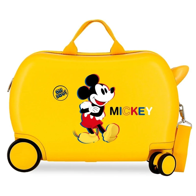 Disney Mickey All Smile Valise Cabine Multicoloured 38 x 55 x 20 cm Rigide ABS Fermeture à Combinaison Latérale 35L 2 kg 4 Doubles Roues Bagage à Main, Lemon Tree, One Size, Children's Suitcase