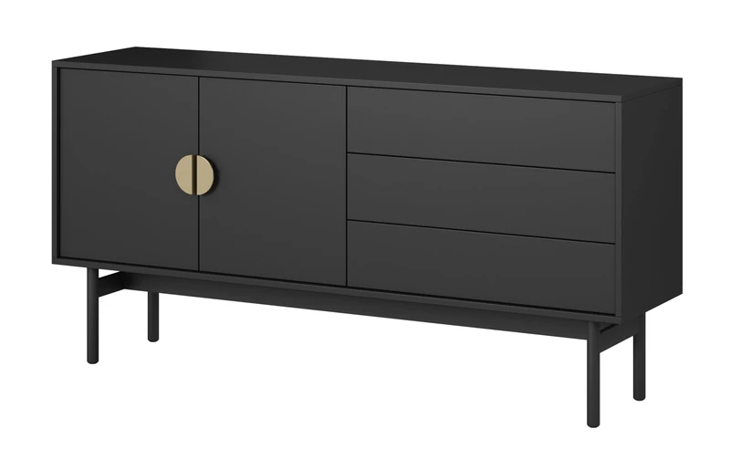 Selsey TV Cabinet Sideboard TV Stand TV Cabinet 154 cm Drawers Black Stoon