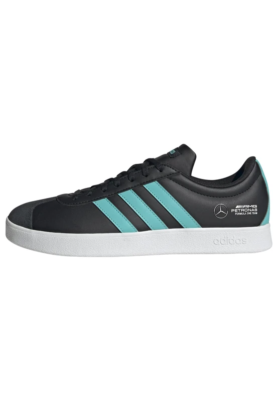 adidas Unisex Mercedes - AMG Petronas Formula ONE Team VL Court Base Shoes, core Black/semi Mint Rush/FTWR White, 7.5 UK
