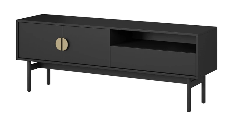 Selsey TV Cabinet Sideboard TV Stand 154 cm Drawer Black Stoon
