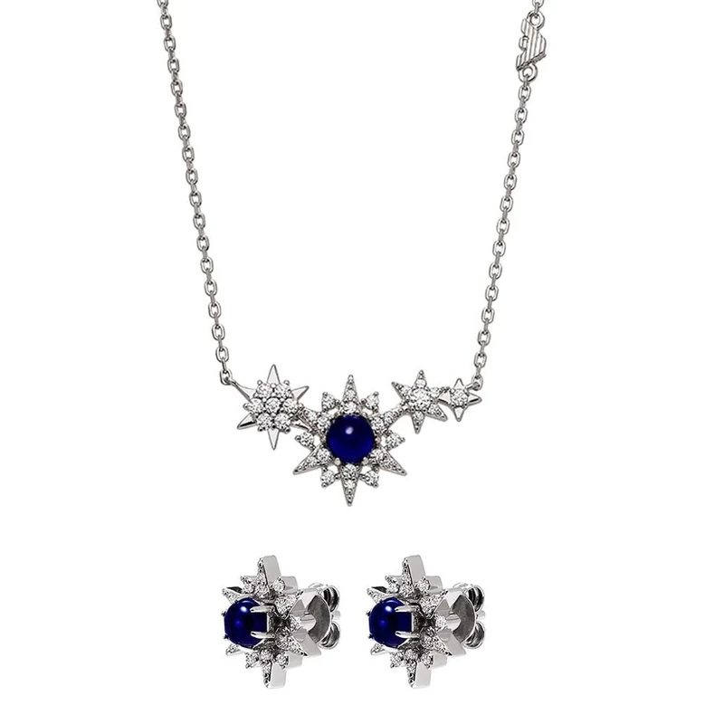 Emporio Armani Women's Sterling Silver Necklace and Earrings, Set