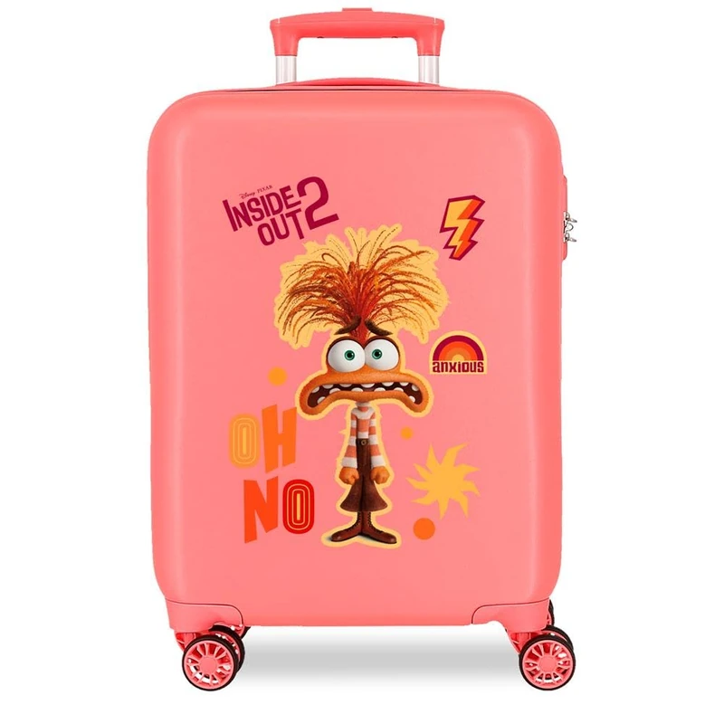Disney Inside Out 2 Cabin Suitcase Rigid ABS Side Combination Lock 4 Double Wheels Carry-On by Joumma Bags, Anxiety, Standard Size, Suitcase