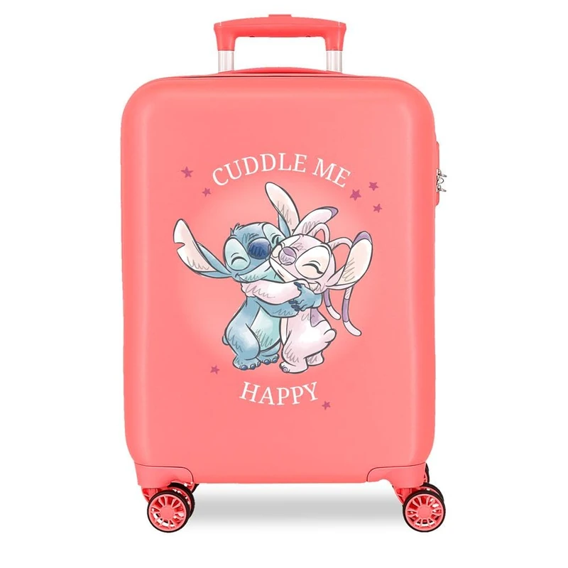 Disney Adorable Stitch Moods Cabin Suitcase Hard ABS Side Combination Lock 4 Wheels Double Luggage Hand Luggage, Coral Garden, One Size, Cabin Suitcase