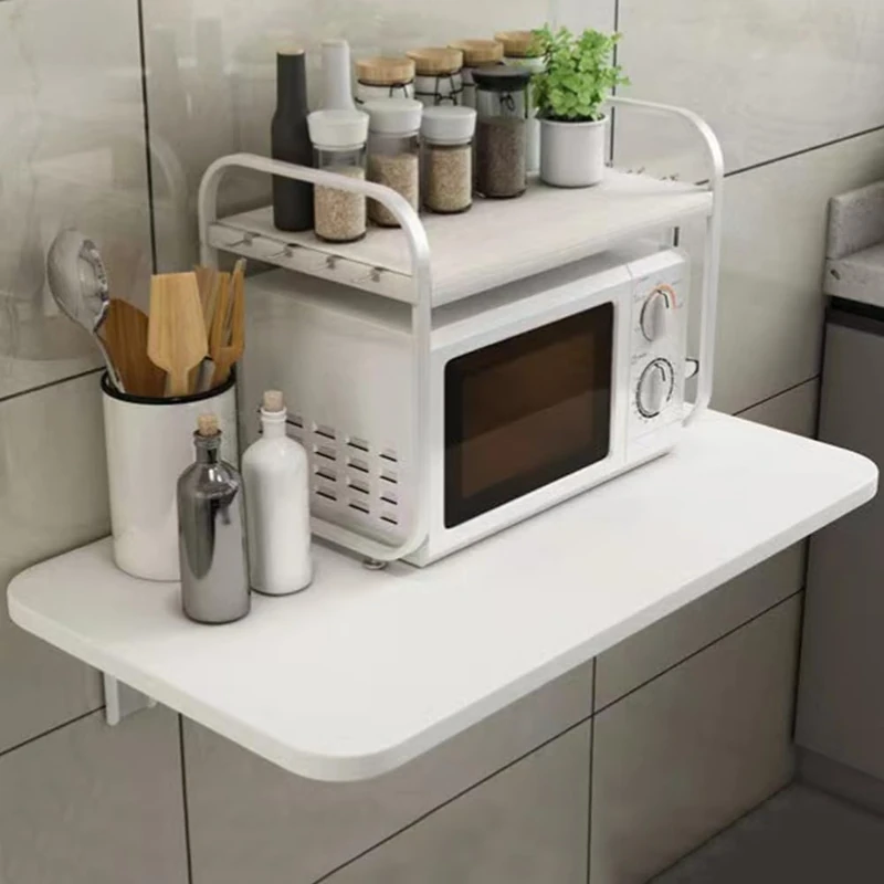 Shally Dogan Folding Wall Table, 80 x 60 cm, Wood, Folding Shelf, Versatile Space-Saving Wall Shelf, PC Desk, Dining Table, Living Room, Living Room, Bathroom, Kitchen (White)