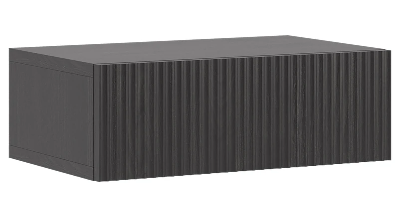 Selsey Nolie Portland Ash Bedside Table with Slatted Drawer 50 x 17 cm Black