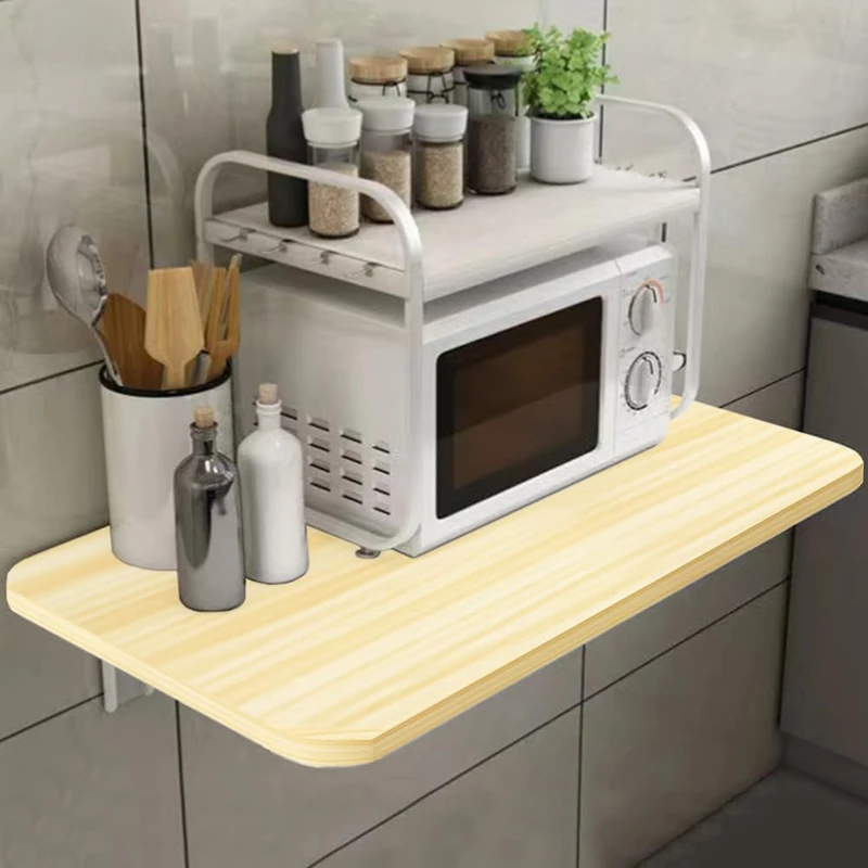 Shally Dogan Folding Wall Table, 80 x 60 cm, Wood, Folding Shelf, Versatile Space-Saving Wall Shelf, PC Desk, Dining Table, Living Room, Living Room, Bathroom, Kitchen (Oak)