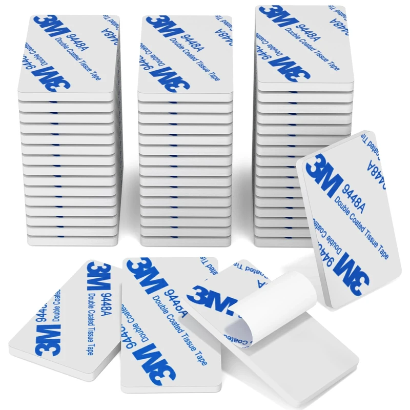 HOMMAND Double Sided Sticky Pads, 50 Pcs Sticky Foam Pads Heavy Duty, Extra Strong Adhesive Foam Pads, Double Sided Foam Tape, Waterproof Mounting Pads for Home Office Car School, Rectangle, White