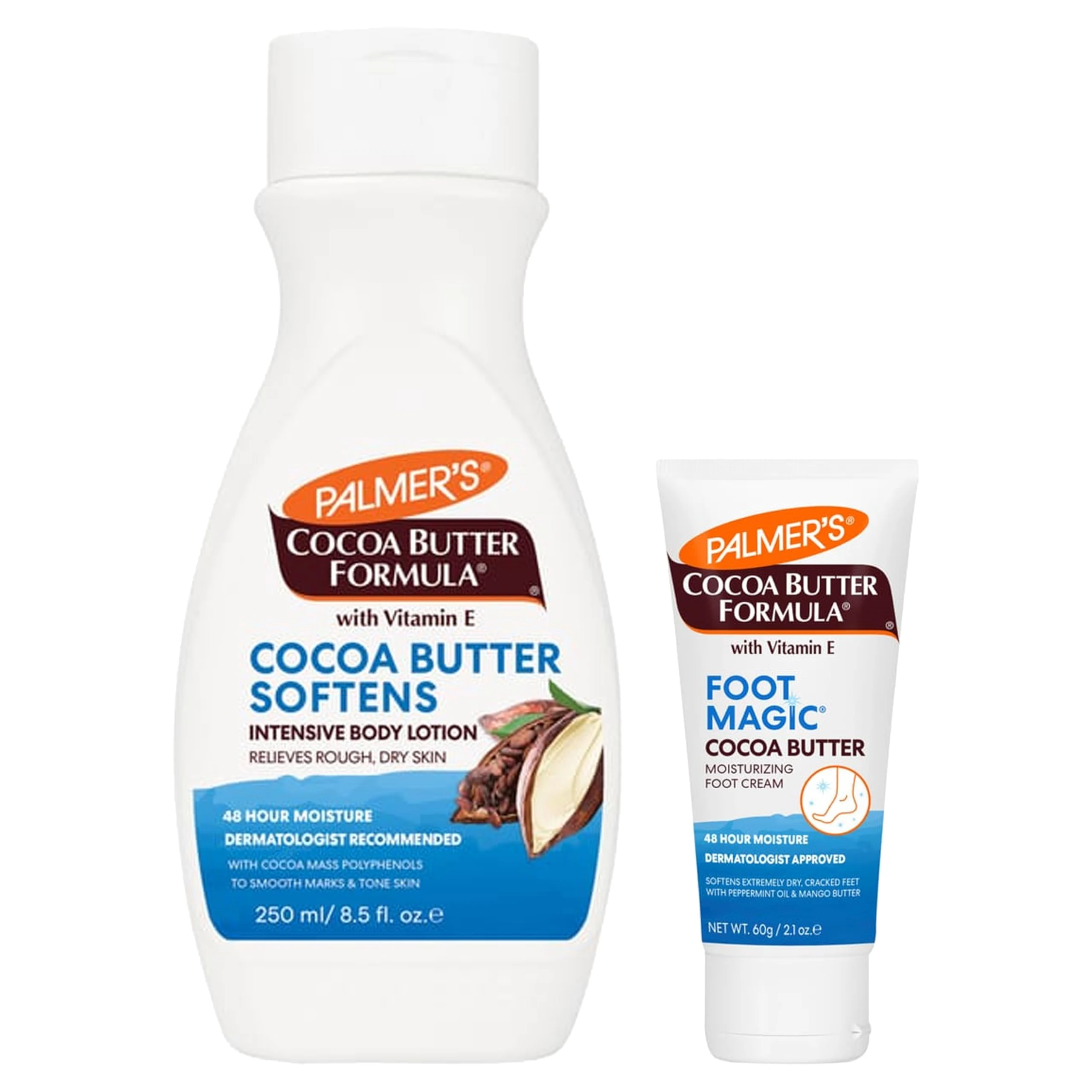 Katsy Style Cocoa Butter Formula Bundle: Body Lotion 250ml & Foot Magic 60g | Intensive Moisturizing with Vitamin E & Cocoa Butter | Dermatologist Approved