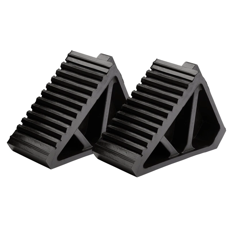 Draper 21132 Rubber Wheel Chocks, 6 Tonne (Pair), Black