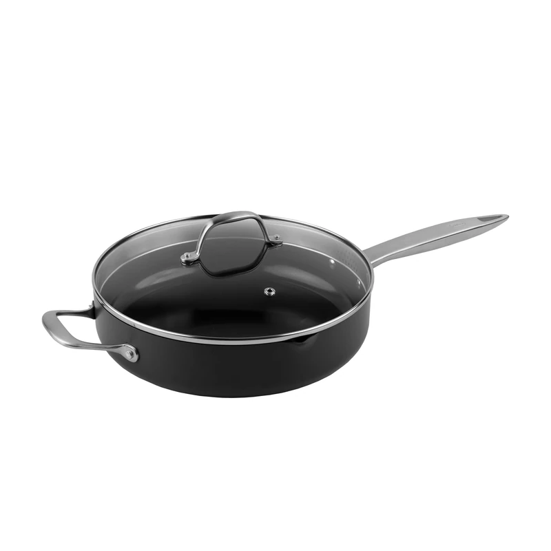Zyliss Non-Stick Ultimate Pro Ceramic Saute Pan with Lid 28cm, Long Lasting Recycled Aluminium, Induction Hob Suitable, Oven Safe, PFAS Free, 10 Year Guarantee