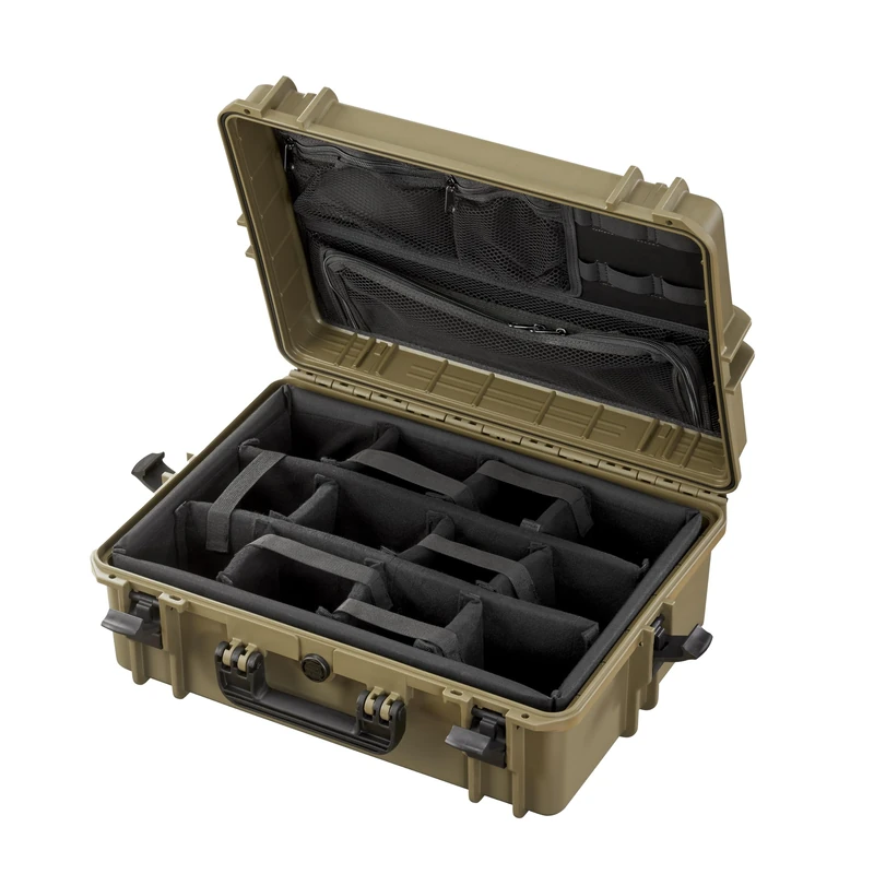 Max Cases - MAX505CAMORG with Soft Separators and Organizer Pocket - Green - INT. 500x350x194 - Image 1