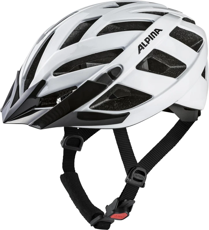 ALPINA PANOMA Classic, white gloss, 52-57 cm, optimally ventilated touring helmet with optional LED light for adults