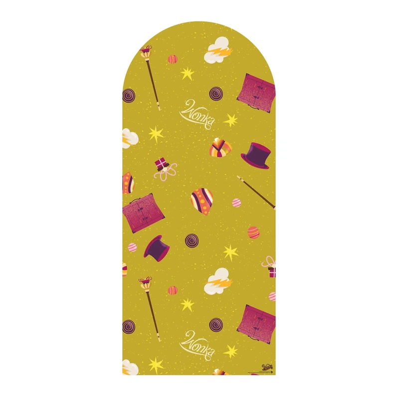 Star Cutouts SC4494 Wonka Gobstopper Green & Yellow Backdrop Single Cardboard Cut Out Height 185cm