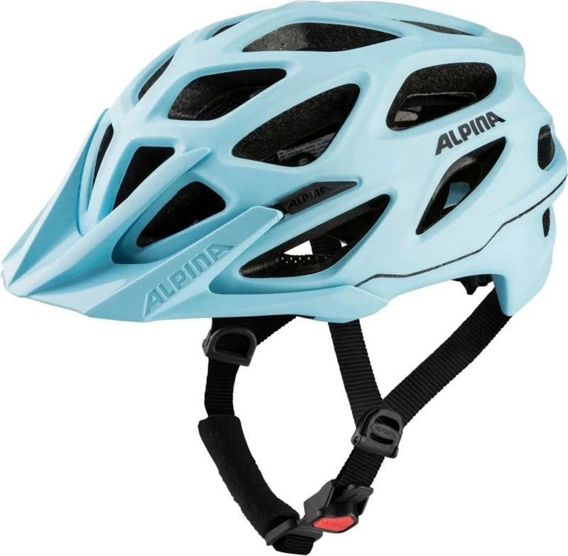 ALPINA MYTHOS 3.0 - Lightweight and well-ventilated bicycle helmet for adults - Adjustable helmet with antibacterial pads for optimum comfort and protection, pastel-blue matt, 57-62 cm