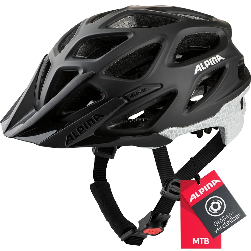 ALPINA MYTHOS Reflective - Light, safe and highly visible bicycle helmet for adults - Adjustable helmet with antibacterial pads for optimum comfort and protection, black reflective, 52-57 cm