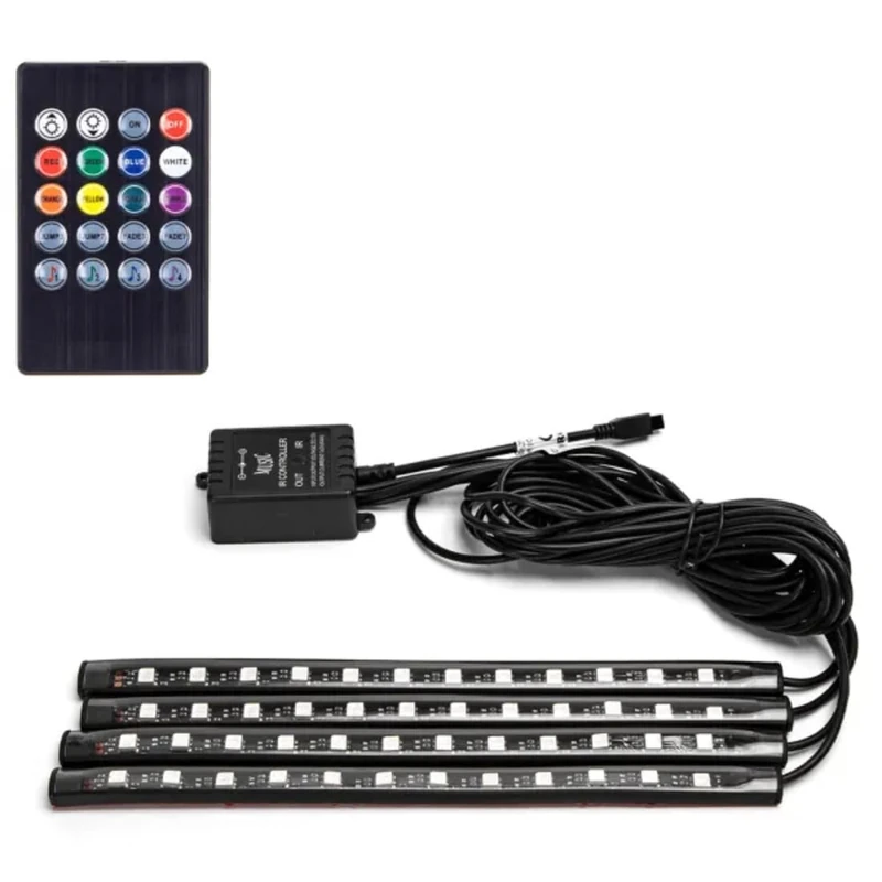 MeshUmi Low Voltage LED Strip for Car 4 x 0.2 m RGB - Image 1