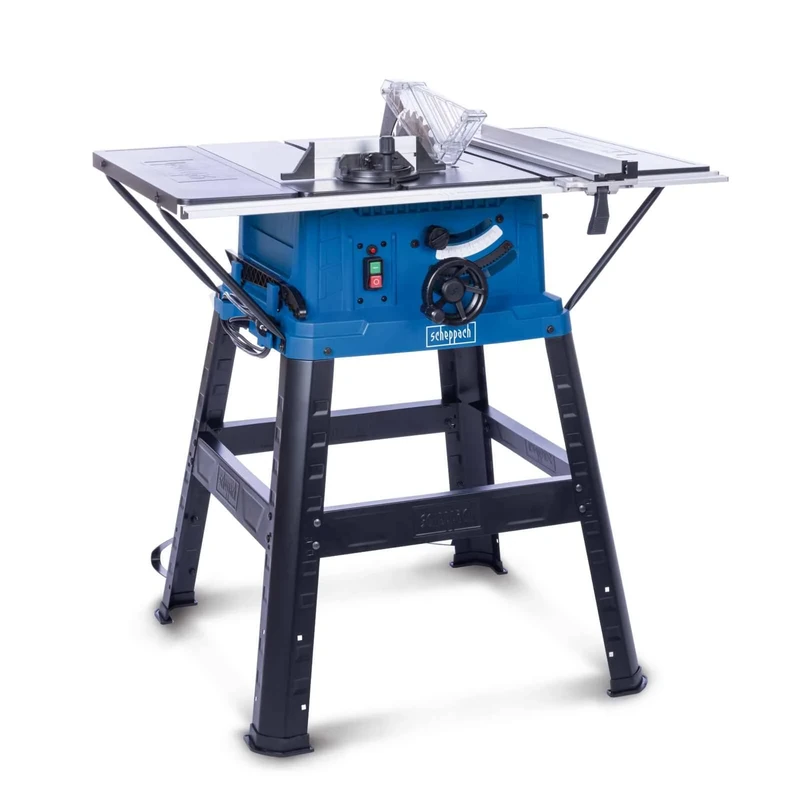 Scheppach HS254 Table Saw | 10" 254mm Circular Saw 45° Tilt | 2200W Soft Start | XL Table 63x94cm | 85mm Cutting Height | Inc. Base, 1 Blade & Cross Cutting Gauge