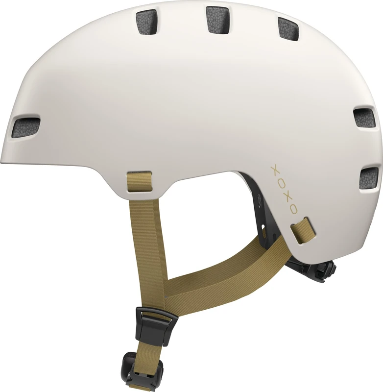 ABUS XOXO ECO Bike Helmet - city Helmet in Skater look - Helmet for Skateboard, Bike, scooter - all components partially or completely recycled - for Teenagers and Adults - Size L, taupe