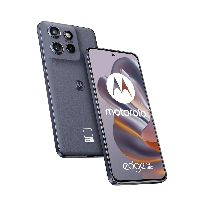 Motorola edge 50 neo (6.36" pOLED Super HD display, IP68, 50MP, Sony LYTIA 700C, 68W TurboPower, 4310mAh, Dolby Atmos, Android 14, 8/256 GB, MediaTek Dimensity 7300, SIM + eSIM), PANTONE Grisaille