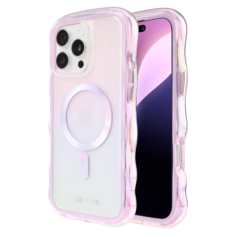 Case-Mate iPhone 16 Pro Max Case [Compatible with MagSafe] - Stylish Iridescent Phone Case with 12ft Drop Protection - Premium Magnetic Cover for iPhone 16 Pro Max - Soap Bubble Wavy