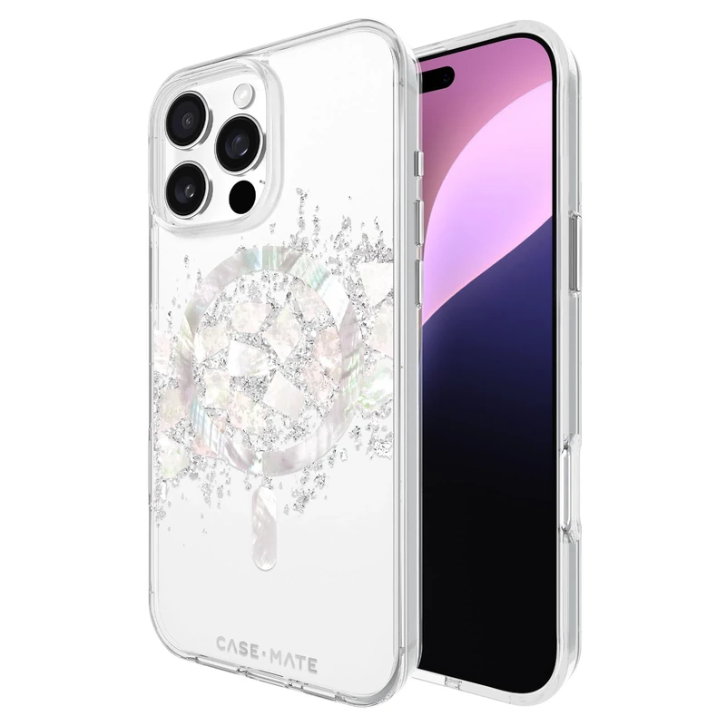 Case-Mate iPhone 16 Pro Max Case [Compatible with MagSafe] - Stylish Mother of Pearl Phone Case with 12ft Drop Protection - Premium Magnetic Cover for iPhone 16 Pro Max - Touch of Pearl