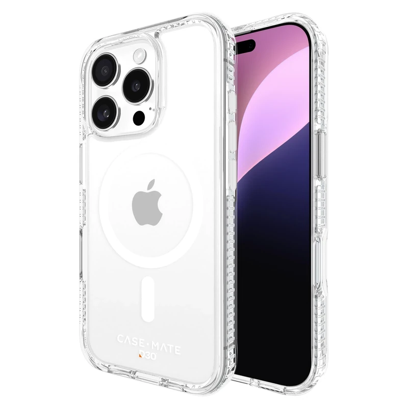 Case-Mate iPhone 16 Pro Case [Compatible with MagSafe] Tough Shockproof Phone Case with 16ft D3O Drop Protection - Premium Rugged Cover for iPhone 16 Pro - Clear