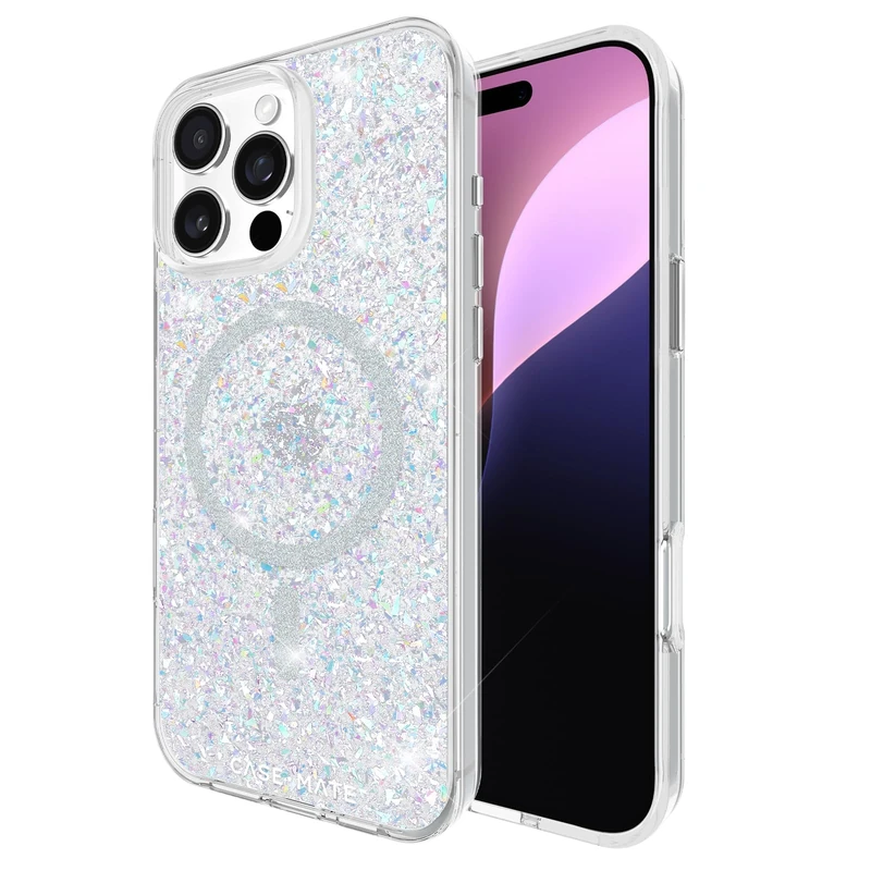 Case-Mate iPhone 16 Pro Max Case [Compatible with MagSafe] - Stylish Sparkly Phone Case with 12ft Drop Protection - Premium Magnetic Cover for iPhone 16 Pro Max - Twinkle Disco