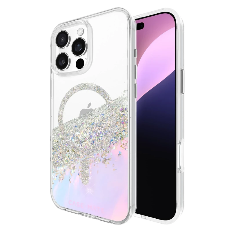 Case-Mate iPhone 16 Pro Max Case [Compatible with MagSafe] - Sparkly Holographic Phone Case with 12ft Drop Protection - Premium Magnetic Cover for iPhone 16 Pro Max - Karat Iridescent