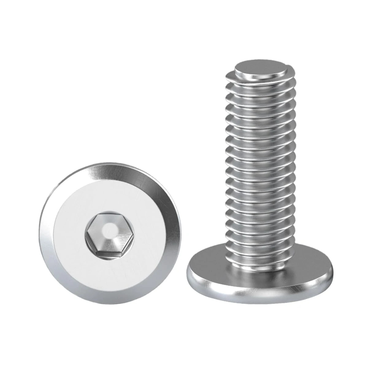 Drenky Hexagon Furniture Bolts, M8 X 16mm Flat Hex Bolt 10 Pack Hex Socket Flanged Button Head Screws Bolts Fully Thread Joint Connector Bolts, Hardware Screw