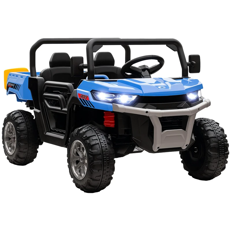 HOMCOM Kids 12V 2 Seater Electric Ride on Car - Blue UTV