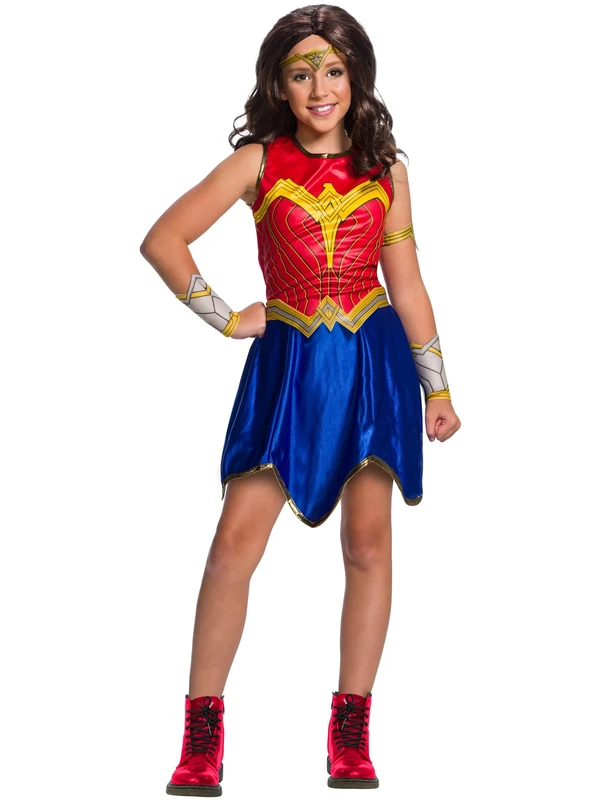 Rubies Official DC Supergirl and Wonder Woman Costume Bundle, Childrens Super Hero Fancy Dress Up, Size Small Halloween
